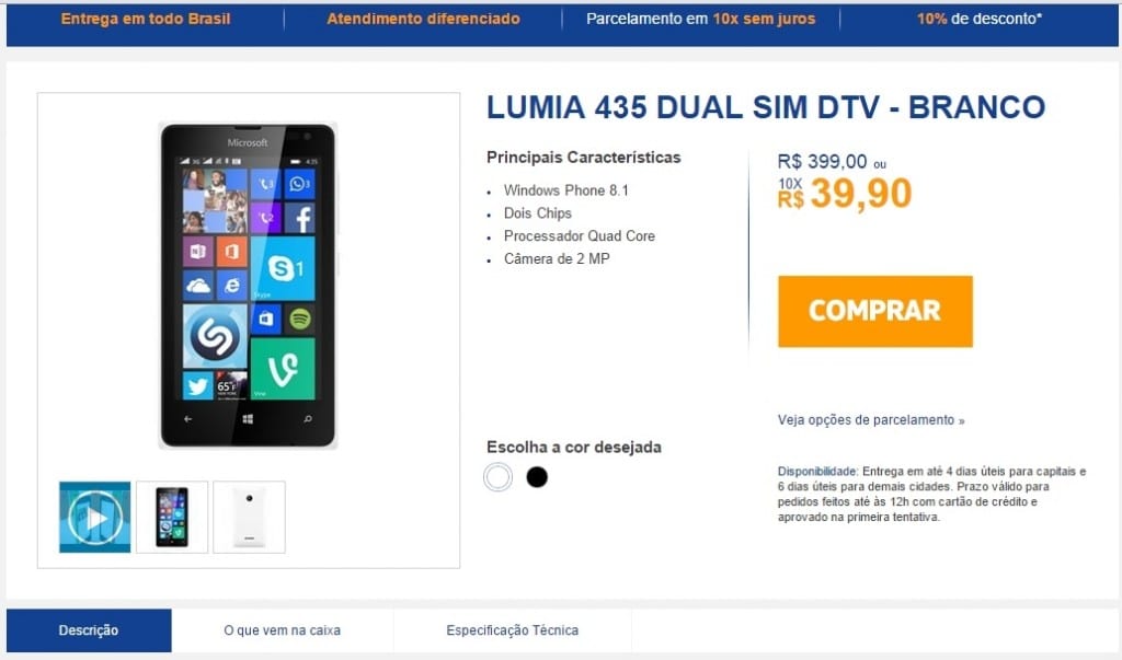 Lumia 435 TV
