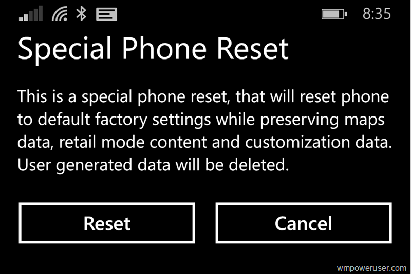 Reset Windows Phone