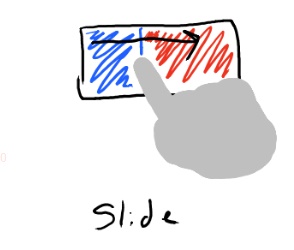 Slide: Um efeito de deslizar, como uma pilha de cartas, por exemplo.
