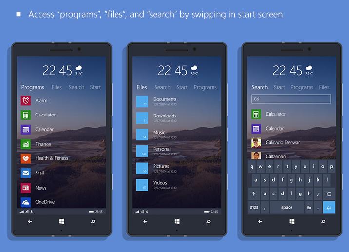 New-Start-Screen Windows 10 Mobile