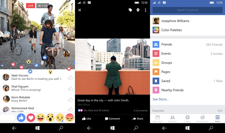 Facebook Windows 10 Mobile